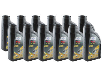 Fuchs 12 Liter TITAN GT1 PRO C-3 SAE 5W-30 Engine Oil 12 x 1L for Audi BMW VW