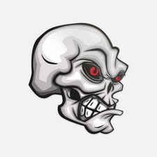 Skull Red Eyes Cartoon Vinyl Sticker Decal