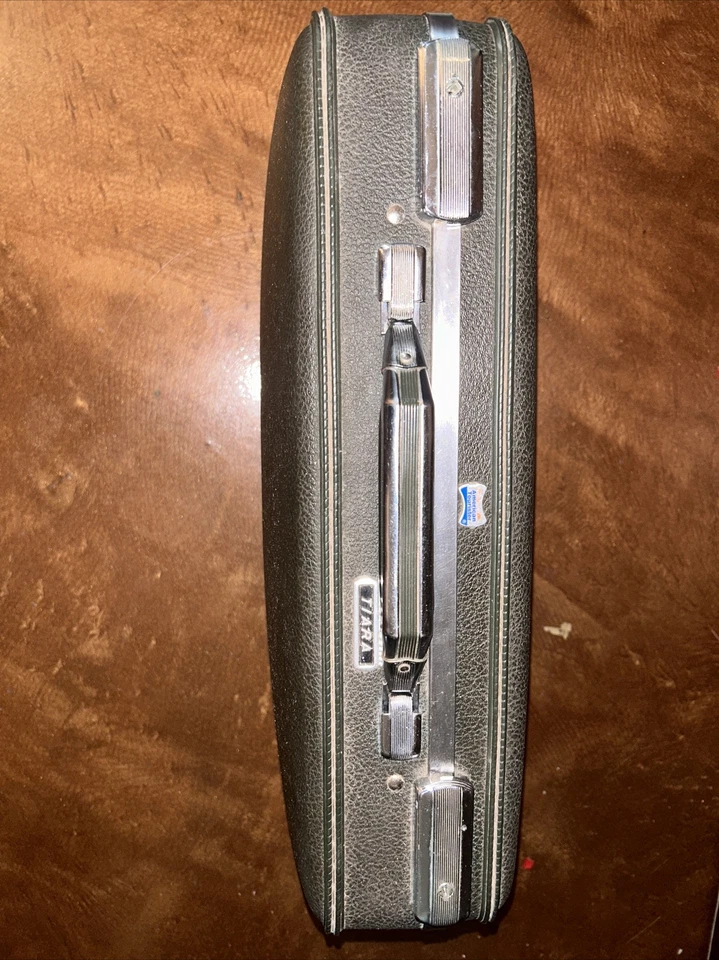 RARE Vtg American Tourister Briefcase Tiara Hard Case Gree Retro Luggage 18 X 13 - Image 2 of 4