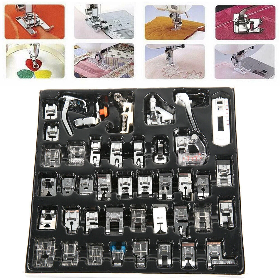 42Pcs Sewing Machine Presser Feet Foot Set For Brother Singer Domestic Tool Kit - Image 2 of 4