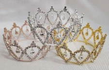 Small Silver/Gold /rose gold Rhinestone full crown / Baby Animal Photo Pro /