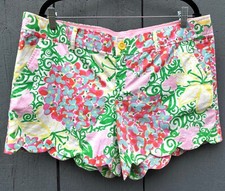 LILLY PULITZER Buttercup Shorts 14 Scalloped Hem Mariposa Print Pastel /38x5