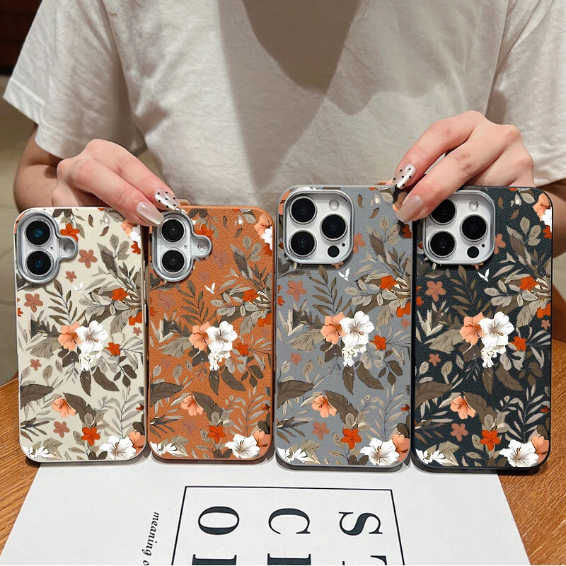 For iPhone 16 15 14 13 Pro Max 12 11 Shockproof Flowers Leather Phone Case Cover - Image 4 of 4