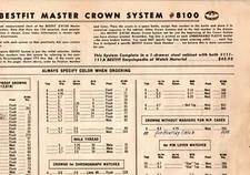 Bestfit Watch Crowns From #8100 System Select One Crown