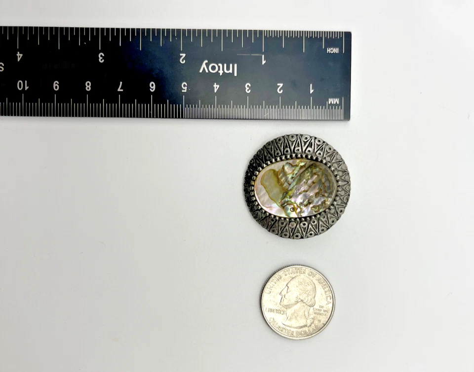 Silver-Plated Antique Opal Luminescent Cameo Brooch - Image 3 of 4