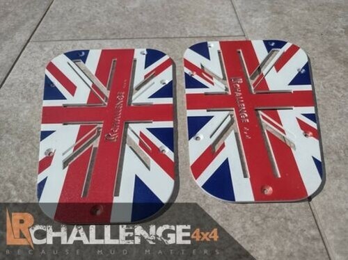 Union Jack wing top Air vents to fit Land Rover Defender 300 TD5 TD4 Puma alumin - Picture 5 of 7