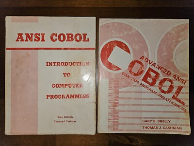2 IBM ANSI COBOL Books Intro to Programming Advanced ANSI Disk Tape Gary Shelly