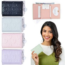 Women's Leather Mini Wallet with Love Printed Coin Purse - RFID Blocking bag