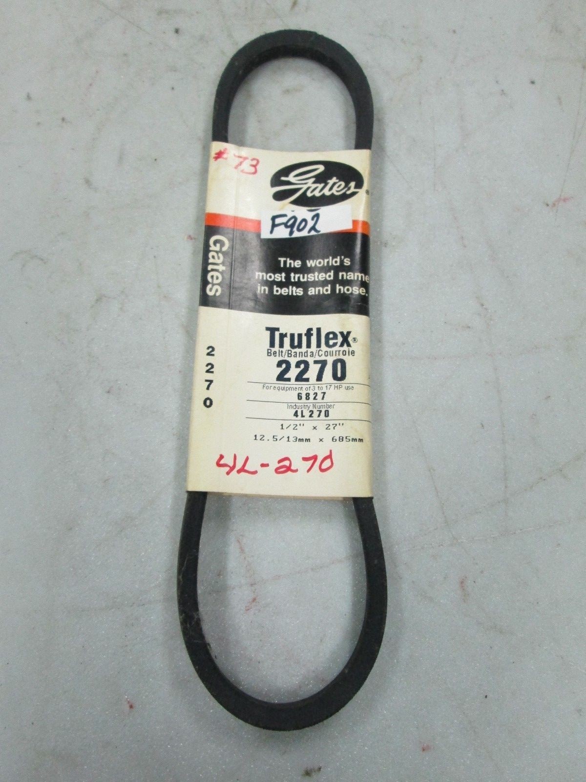 Industrial Vbelt V-belt Fits Gates # 6827 4 Industrial V-Belt Industrial Vbelt V-belt Fits Gates # 6827 4 Industrial V-Belt
