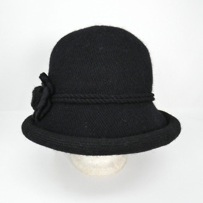 San Diego Hat Company Bucket Hat Black Wool Blend Size Rope 