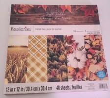 Recollections Paper Pad 12x12 FALL FIELDS Scrapbook 48 Sheets Quick Ship