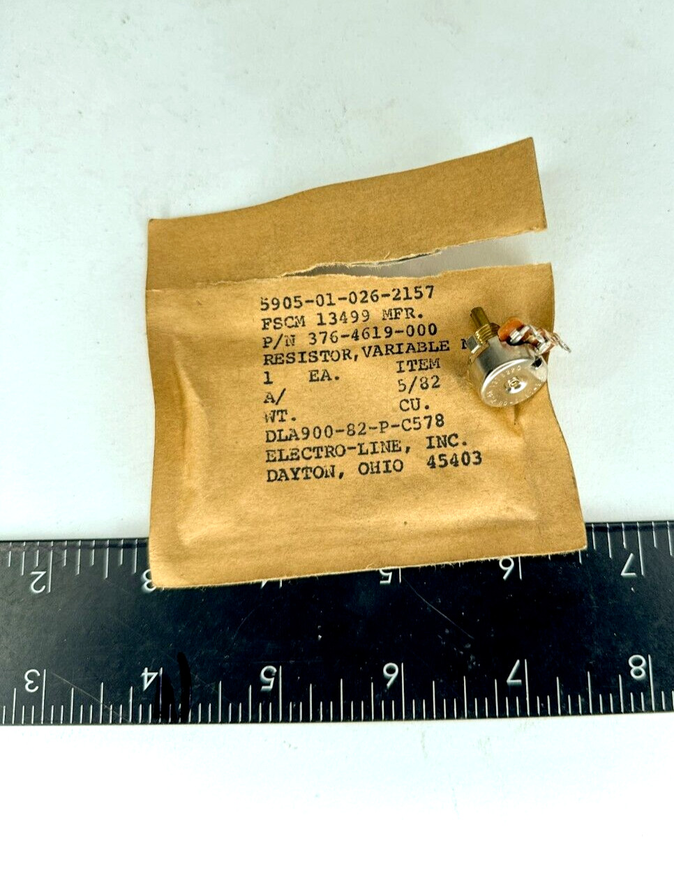 ROCKWELL VARIABLE RESIS POt p/n 376-4619-000 NSN 5905-01-026-2157-2 2.5kΩ
