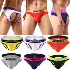 2/4/6 Pack Sexy Mens Boxer Briefs Underwear Open Butt Jockstrap Panty Gay Bikini