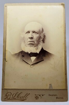 Dexter Maine Cabinet Card c1885 Bold Bearded Old Man Portrait Bert Lincoln Call