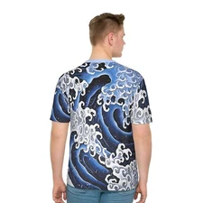 Hokusai Feminine Masculine Wave Obuse Ukiyo-e Japanese Graphic Men Tee T-Shirt