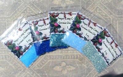 German Glass Glitter Got the Blues Sampler 5 Ounces Free Shipping