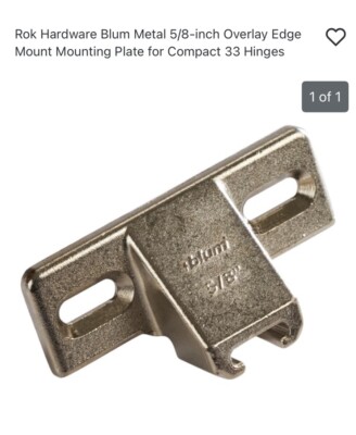 Rok Hardware Blum Metal 5/8-inch Overlay Edge Mount Mounting Steel Finish (10 Pk