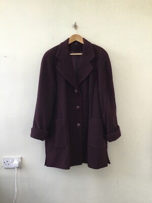 Hamells Rich Burgundy Ladies Overcoat 70% Wool Cashmere Blend