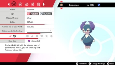 Shiny Indeedee (5IV+0 im Angriff) für Pokemon Schwert und Schild + Meisterball