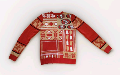 値下げ 49ERS knit sweater USA製 Mens M NFL Team Apparel San Francisco 49ers Ugly Christmas Holiday