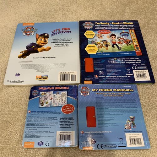 Paw Patrol Lote 4 Cuentos Pequeños Sonido Look Libro Listo Leer Persecución Amigo Marshall - Imagen 2 de 24