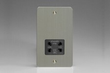 Varilight Ultra Flat Brushed Steel Effect Range - Black Inserts
