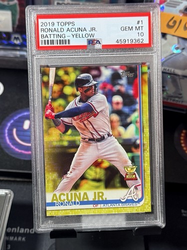 Topps 2019 Ronald Acuna Jr. Yellow SSP Rookie Cup #1 PSA 10 Braves Low Pop