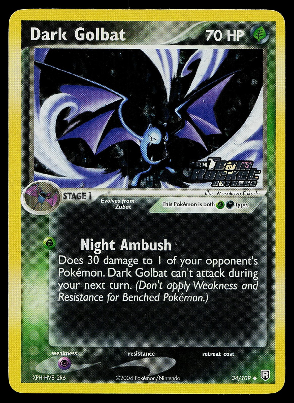 Pokemon Card - Dark Golbat Team Rocket Returns 34/109 Reverse Holo Stamped