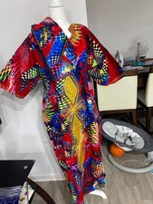 NIGERIAN WAX ANKARA BEAUTIFUL MAXI DRESS WITH BELT  HEAD TIE-AFRICAN CLOTHING
