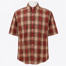 Polo Ralph Lauren Men's XL Red Green Plaid Short Sleeve Button Down Shirt Preppy
