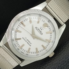 VINTAGE ROAMER SWISS MECHANICAL WHITE COLOR DIAL WATCH REFURBISHED a445139-1