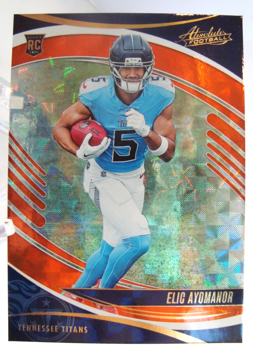 2025 Panini Absolute Football ELIC AYOMANOR #122 RC Orange Mosaic /825 - Titans