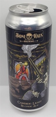 Craft Beer Can Bone Haus Brewing Company Carbide Light Blonde Ale Skeleton Mine