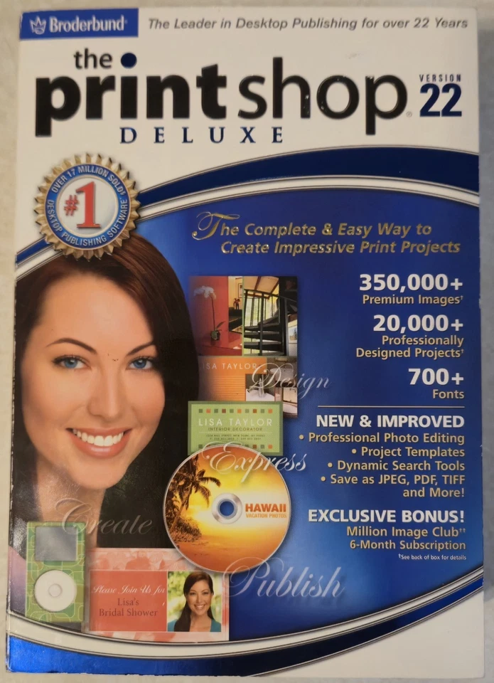 Print Shop Deluxe v22 4 CD Set Box Manual Version 22 Windows XP/2000 Complete VG - Image 3 of 4
