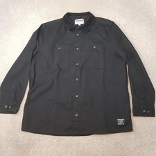 The Stronghold Mens Jacket XL Black Chore Overshirt Utility Cord Collar Worker