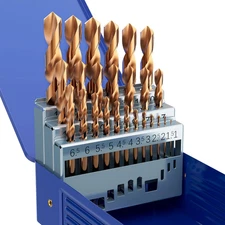 Metric 25Pcs M35 Cobalt Drill Bit Set, 1.0mm-13.0mm HSS Cobalt Jobber Drill Bits