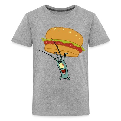 Spongebob Schwammkopf Plankton Mit Hamburger Teenager Premium T-Shirt