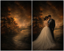 10 20 Ft Muslin 100 Airbrush Painted Romantic autumn wedding Background 42-086