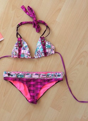 MAAJI Bikini Hose + Triangel-Oberteil Gr. S *NEU* violett pink creme petrol
