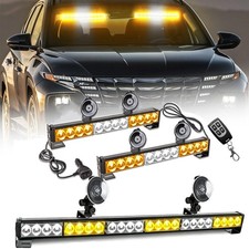 Led Strobe Light Bar Dual Emergency Warning Windshield Lights Traffic Advisor