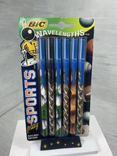 Vintage BIC Wavelengths Sports Play Pens 90’s 1994 Football Baseball BIC Man