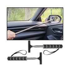Car Side Mirror Squeegee 2 Pcs Retractable Rearview Window Cleaner Universal Bla