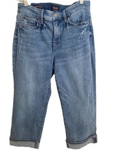 NYDJ Marilyn Crop Jeans Women  s Size 8 Blue Lift Tuck Cool Embrace Capri