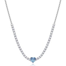 Sagapò Collana Collier Donna Regalo Cuore Celeste Luminoso Acciaio Sagapo SDZ148