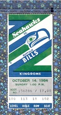 Steve Largent 106y2TD Ticket 10-14-1984 Bills Seahawks Greg Bell 179APy Krieg
