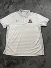 Arizona Wildcats Polo Shirt Mens XL White NCAA Golf Nike Dri Fit Striped Pique
