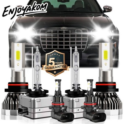 For Chrysler 300 2006-2009 LED Headlight Hi/Low Kit+ Fog Light Bulbs 6000K HID