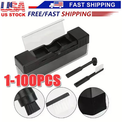 #ad 3in1 Vinyl Record Cleaning Brush Stylus Velvet Anti static Cleaner Tool Kit LOT $62.33