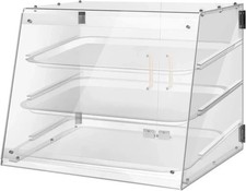 3-Tier Commercial Bakery Display Case Countertop Pastry Showcase with Remov...