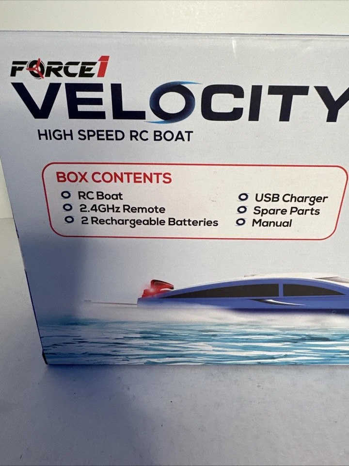 Barco de carreras Force 1 Velocity radiocontrolado de alta velocidad nuevo en caja 2 baterías Foto 4 de 4